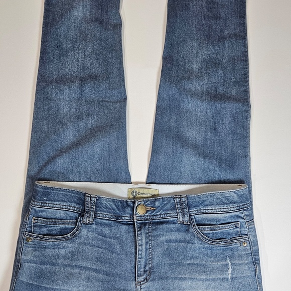 Democracy Jeans Womens 14 Blue Ab Technology Stretch Denim Distressed Mid Rise - Picture 6 of 8
